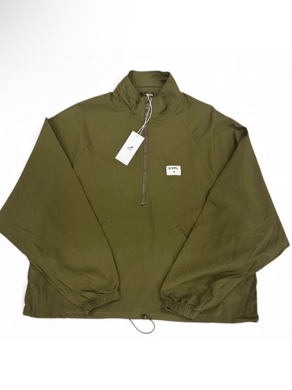 STPL Olive Green Half-Zip Windbreaker Pullover